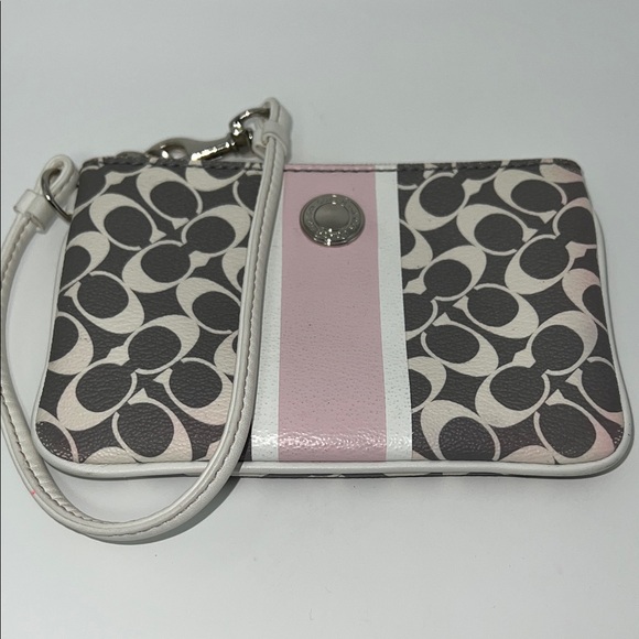 Coach Black and Pink Patterned Wristlet - Picture 1 of 5